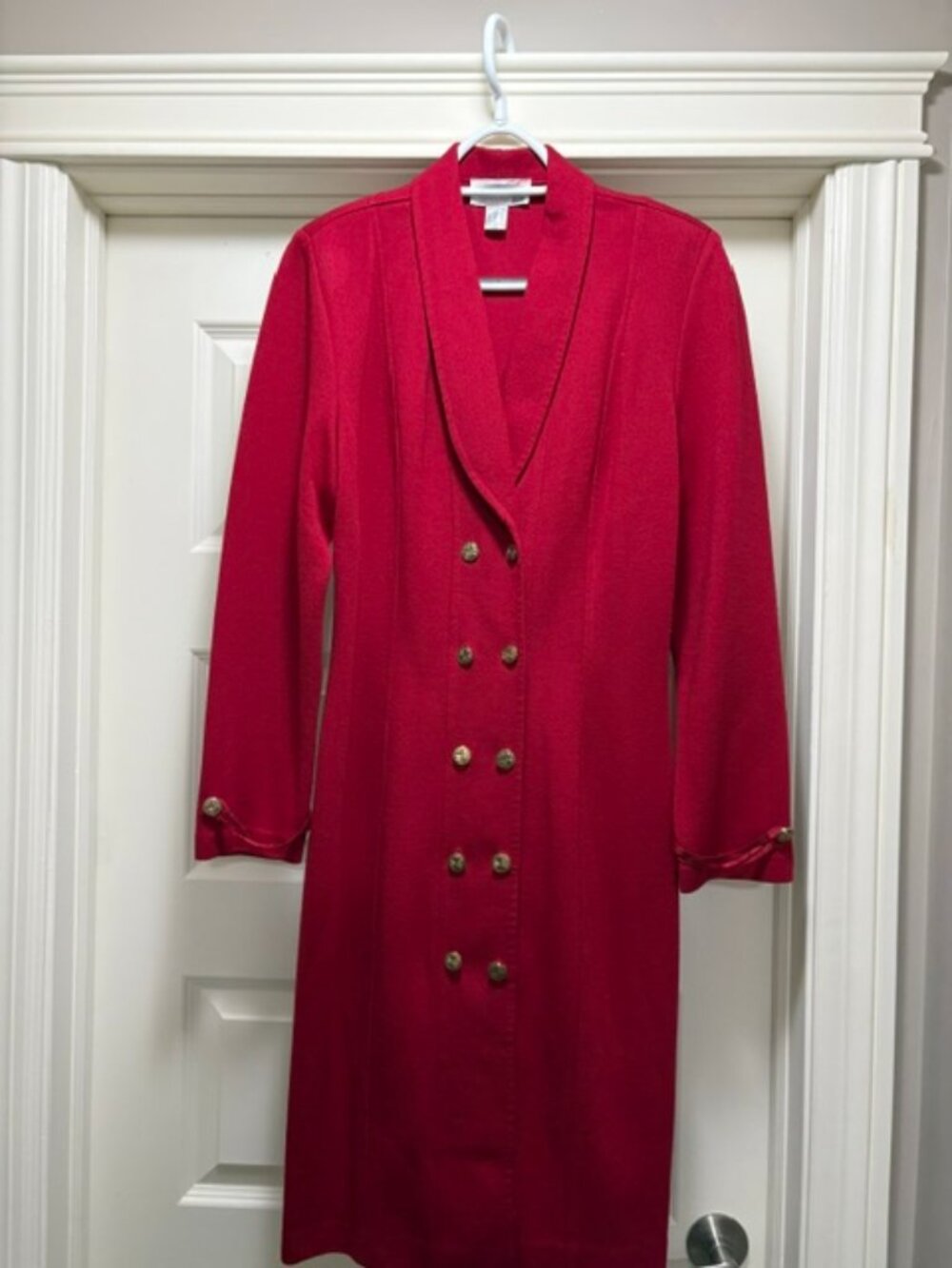 CLEO Red Long Sleeve Button down Dress